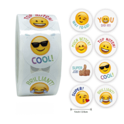 Sticker roll - Teacher 2 - Emoji - 25mm