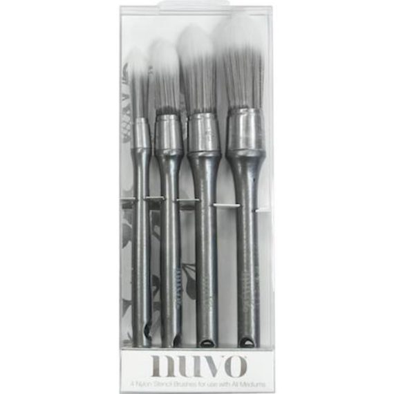 Nuvo Stencil Brushes 4/Pkg by Nuvo