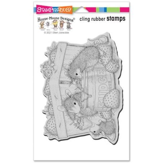 Stampendous House Mouse Cling Stamp - Fudge Strawberries