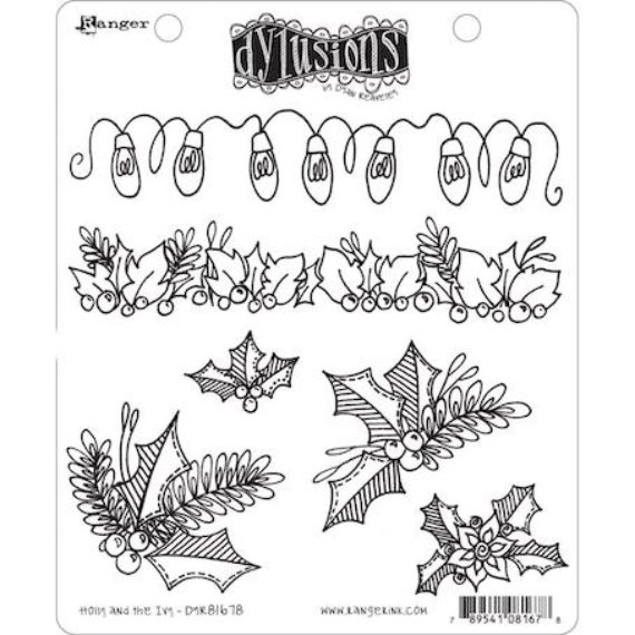 Dyan Reaveley's Dylusions Cling Stamp Collection - Holly and the Ivy