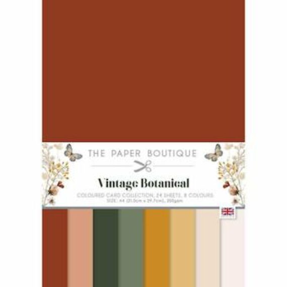 The Paper Boutique Vintage Botanical A4 Colour Card Collection