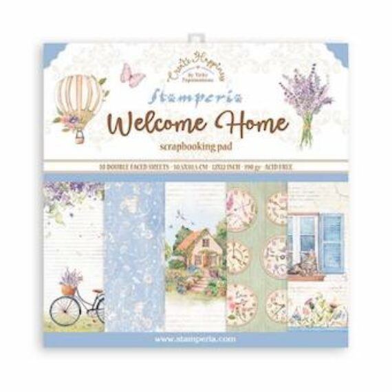 Stamperia Scrapbooking Pad 10 sheets 30.5 x 30.5 (12×12) Create Happiness Welcome Home