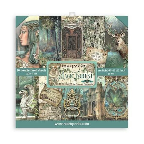 Stamperia Double-Sided Paper Pad 12"X12" 10/Pkg - Magic Forest
