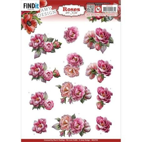 Peonies, Roses Are Red - 3D Decoupage Sheet