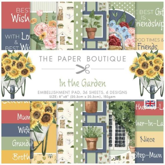 The Paper Boutique In The Garden 8 in x 8 in Embellishments Pad
