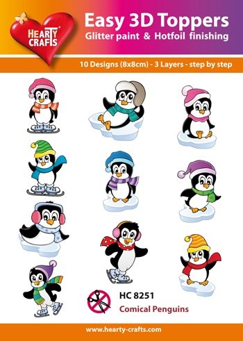 Hearty Crafts Easy 3D Toppers - Comical Penguins