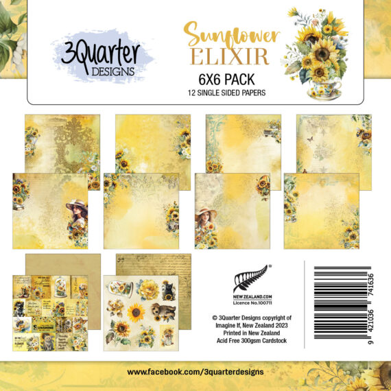 Sunflower Elixir 6" x 6" - 3Quarter designs