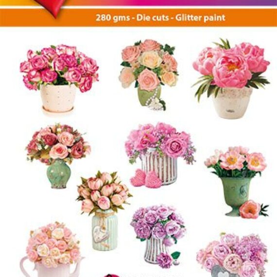 Hearty Crafts Easy 3D Toppers - Bouquet in Vase