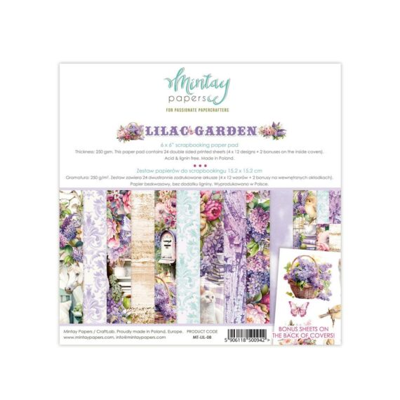 Pre-Order - Mintay Lilac Garden 6" x 6" paper pad - Due Mid May