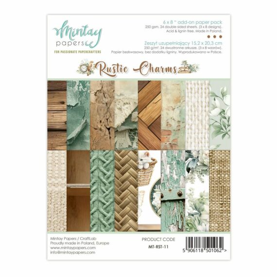 Pre-Order - Mintay Rustic Charms 6" x 8" Add on paper pad - Due Mid May
