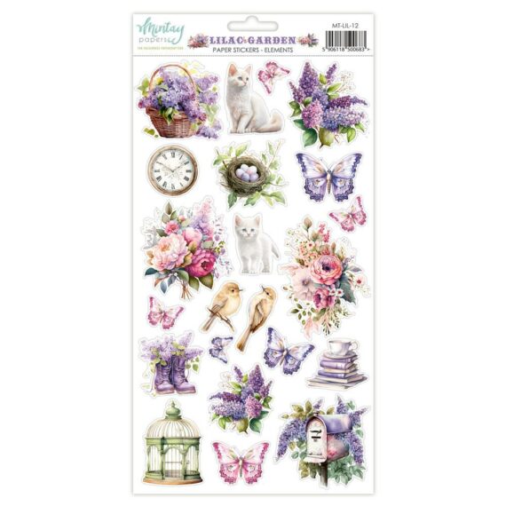 Pre-Order - Mintay Lilac Garden Paper stickers - Elements - Due Mid May