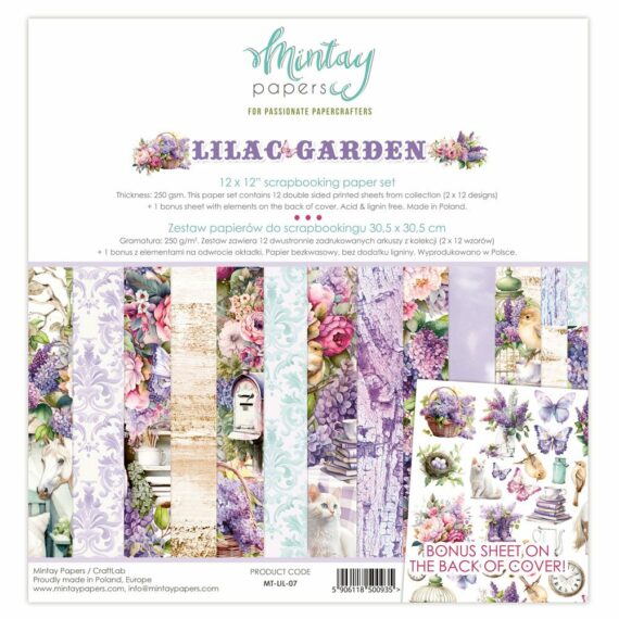 Pre-Order - Mintay Lilac Garden 12" x 12" paper pad - Due Mid May