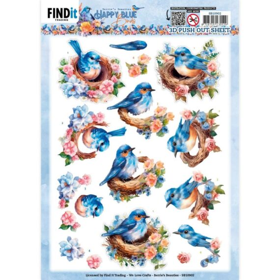 Bird's Nest - Happy Blue Birds
