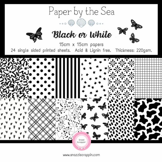 Paper by the Sea - Black 0r White - 15cm x 15cm
