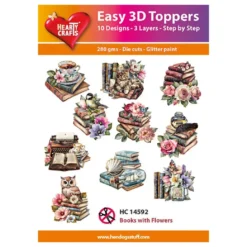Hearty Crafts Easy 3D Toppers - Books with Flowers