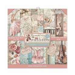 Stamperia Mini Scrapbooking Pad 10 Double Sided Sheets 20.3 x 20.3 cm (8×8) Passion