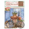 Stamperia Cardstock Ephemera Adhesive Paper Cut Outs - Create Happiness Welcome Home Bicycle