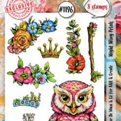 Aall & Create - A6 Stamp Set – Night Wing Petals – #1196 – July 2024