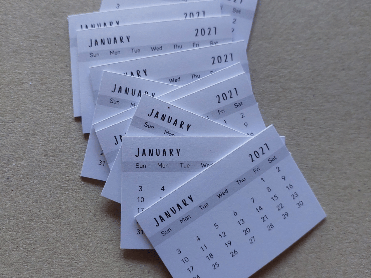 Calendar Tabs 2027 - 10 Packs (100 Calendar Tabs)