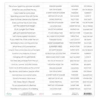 Mintay - Basic Sentiment Sheet - Summertime