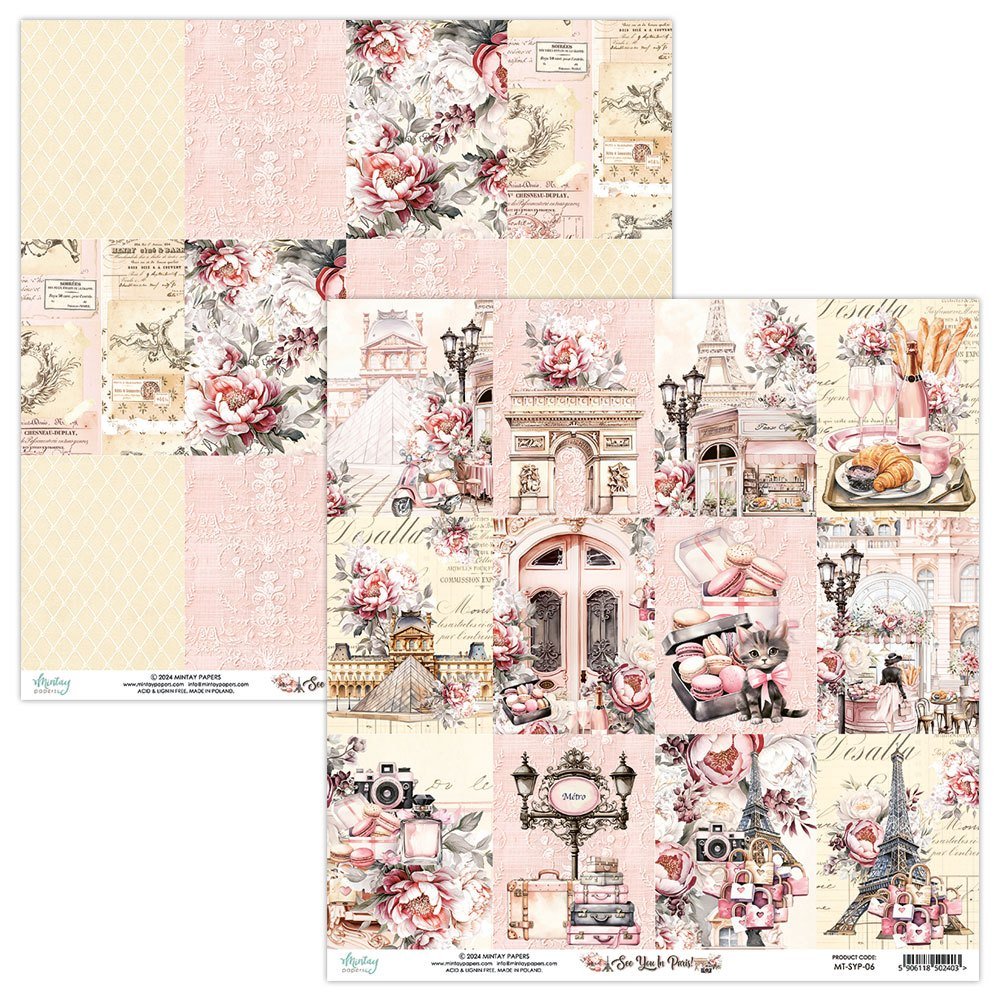 Mintay - See you in Paris - 3" x 4" cut apart sheet