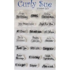 Curly Sue - Mini Sentiment Stamp set 2