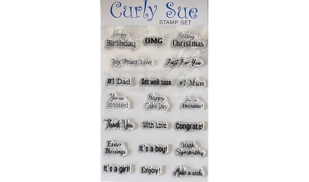 Curly Sue - Mini Sentiment Stamp set 2