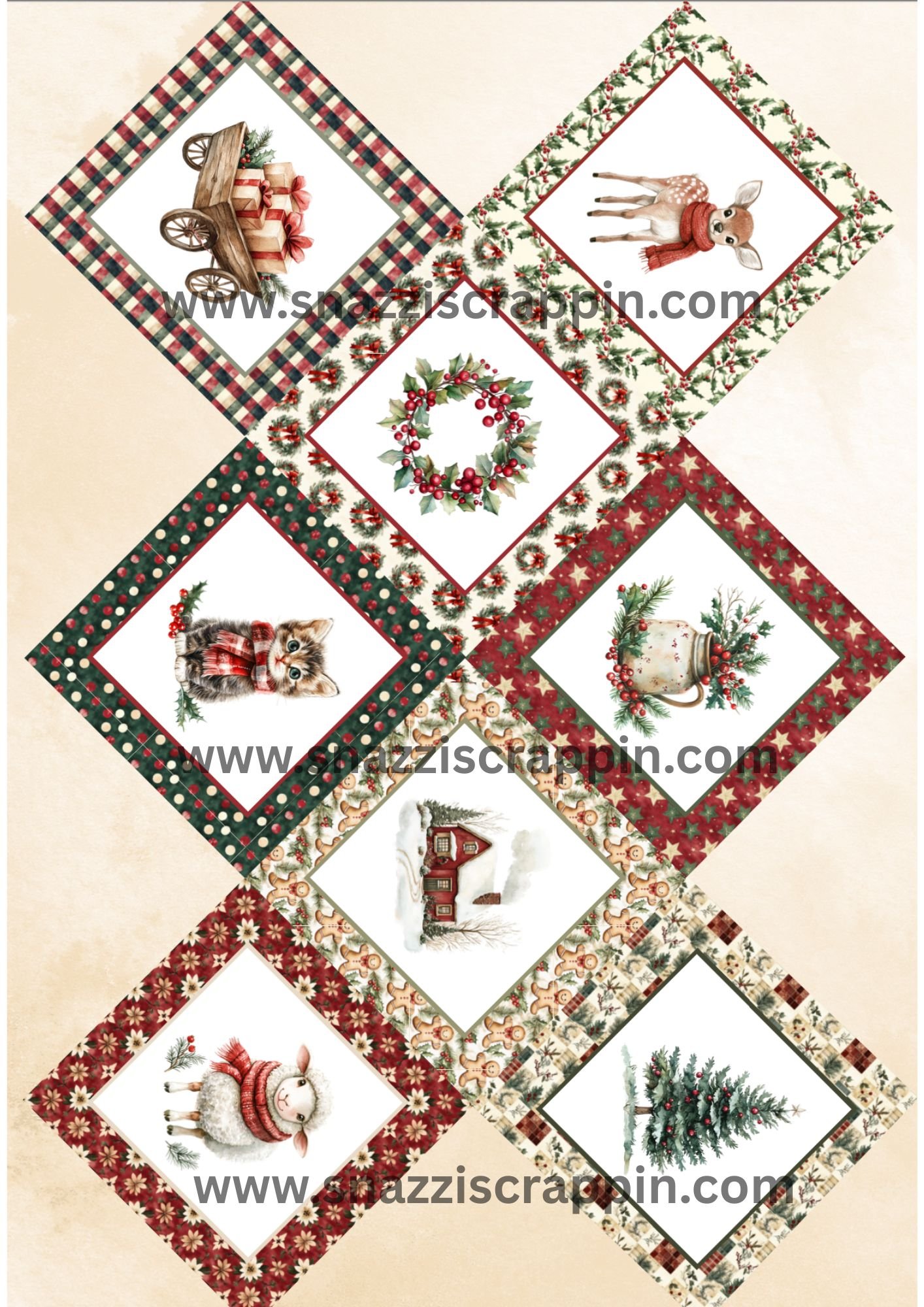 Paper by the Sea - Tis the Season - cut apart sheet 1 - 2 pack