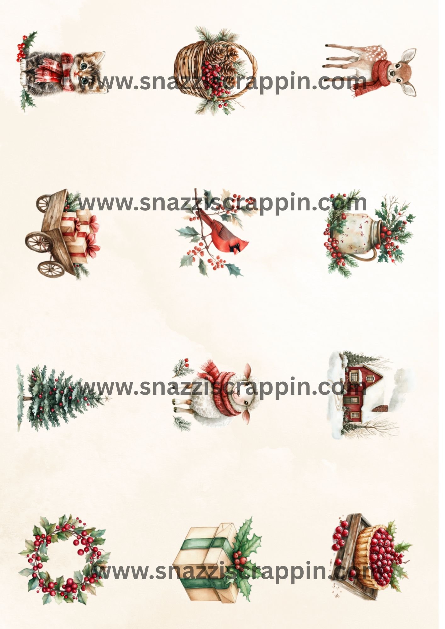 Paper by the Sea - Tis the Season - cut apart sheet 1 - 2 pack - Image 2