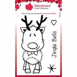 Woodware Clear Singles Mini Rudolph 3 in x 4 in Stamp