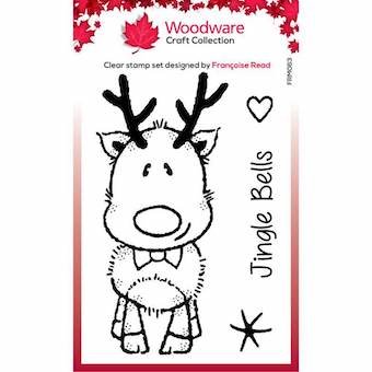 Woodware Clear Singles Mini Rudolph 3 in x 4 in Stamp