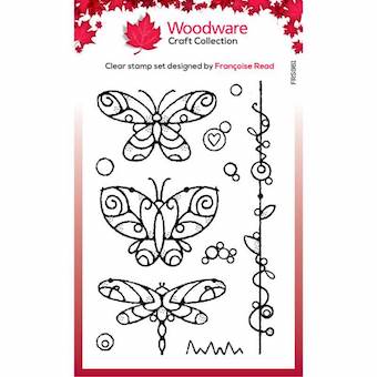 Woodware Clear Singles Wired Butterflies 4 in x 6 in Stamp