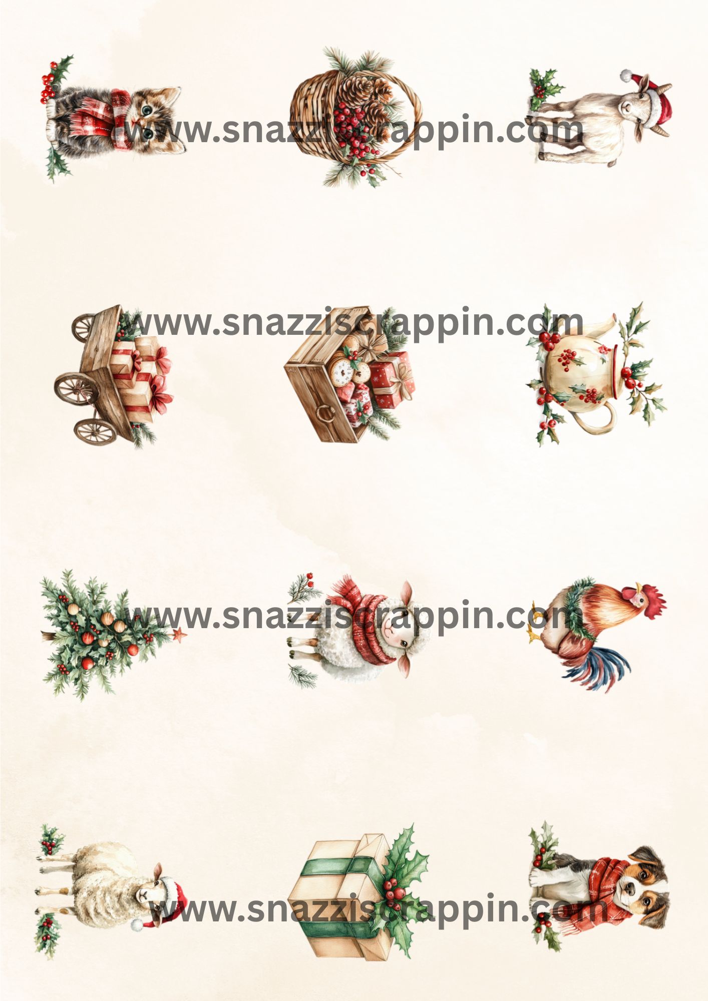 Paper by the Sea - Tis the Season - cut apart sheet 2 - 2 pack - Image 2