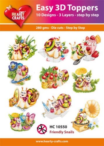 Hearty Crafts Easy 3D Toppers - Friendly Snails