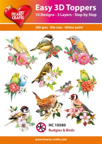 Hearty Crafts Easy 3D Toppers - Budgies and Birds