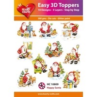 Hearty Crafts Easy 3D Toppers - Happy Santa