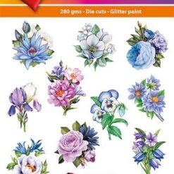 Hearty Crafts Easy 3D Toppers - Purple/Blue Flowers