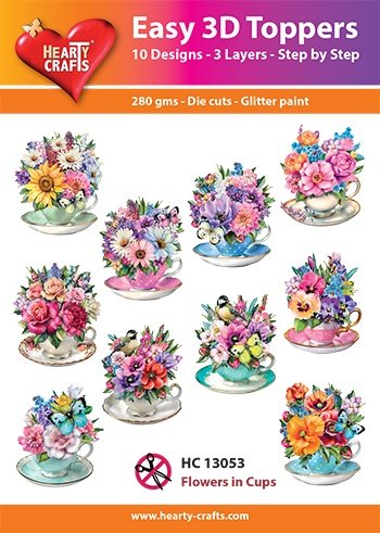 Hearty Crafts Easy 3D Toppers - Flowers in Cups