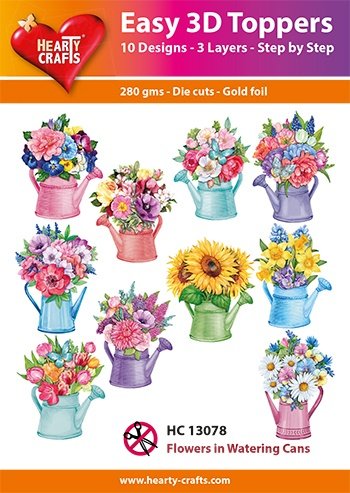 Hearty Crafts Easy 3D Toppers - Flowers in Watering Cans