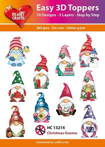 Hearty Crafts Easy 3D Toppers - Christmas Gnomes
