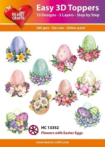 Hearty Crafts Easy 3D Toppers - Flowers with Easter eggs