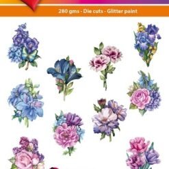 Hearty Crafts Easy 3D Toppers - Blue and Violet Flowers