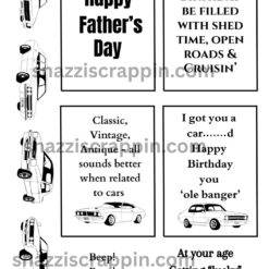 Paper by the Sea - Rev it Up - Car sentiment sheet - Happy Father's Day