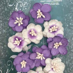 Cherry Blossom - Violet and Violet/white - Pack of 10