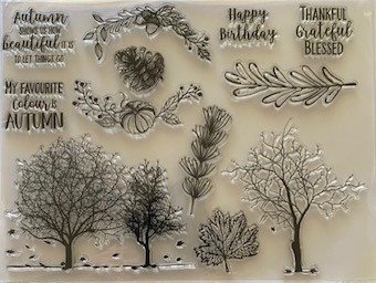Autumn Trees stamp & die set