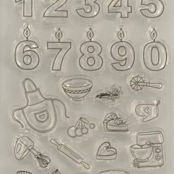 Candle numbers stamp & die set