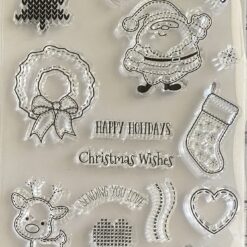 Christmas stitched Stamp set
