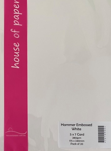 Hammer Embossed White - 5x7 Card