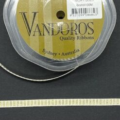 Vandoras Ribbon - 6mm Ivory/Gold - 1 metre