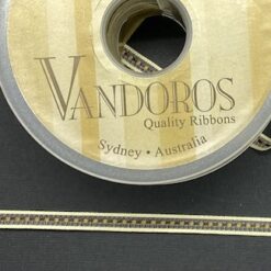 Vandoras Ribbon - 6mm Ivory/Brown - 1 metre